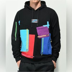 Cookies All‎ Conditions Black Hoodie Multi color pocket zipper size Medium